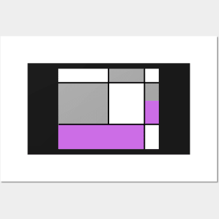 Squares and Rectangles  Purple , Grey, and White Posters and Art